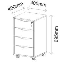 Gaveteiro Para Escritório 04 Gavetas Bit A2 Preto - 5