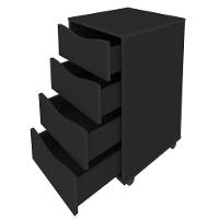 Gaveteiro Para Escritório 04 Gavetas Bit A2 Preto - 6