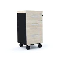 Gaveteiro Volante 3 Gavetas Com Chaves Pe40 Em Mdp Nogueira Casablanca - 1