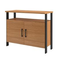 Balcão Escritório Sala Evidence 2 Portas D3 Freijó Preto - 1