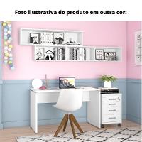 Gaveteiro Volante 3 Gavetas Com Chaves Pe25 Em Mdp Noce Naturalle E Preto - 2