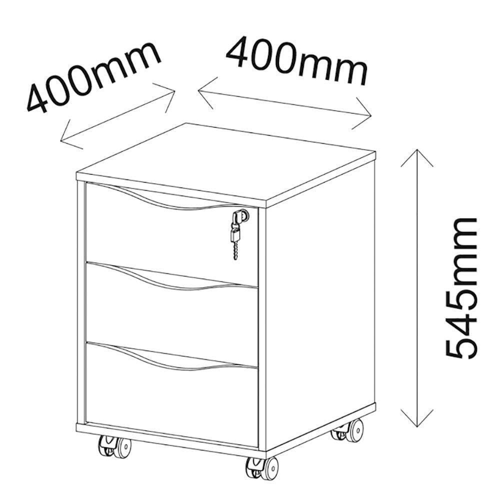 Gaveteiro Para Escritório 03 Gavetas Branco - 5