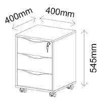 Gaveteiro Para Escritório 03 Gavetas Branco - 5