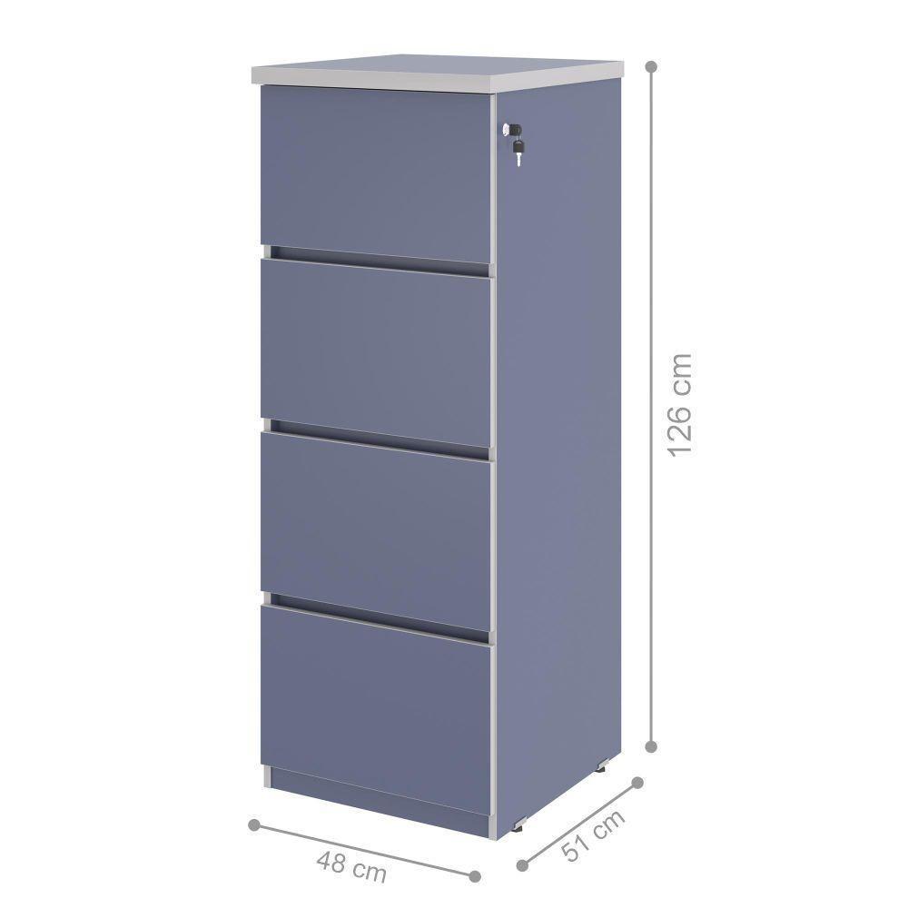 Armario Com 4 Gavetas Larissa Azul - 2