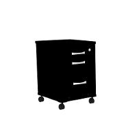 Gaveteiro Volante 3 Gavetas Com Chaves Pe25 Em Mdp Preto - 1