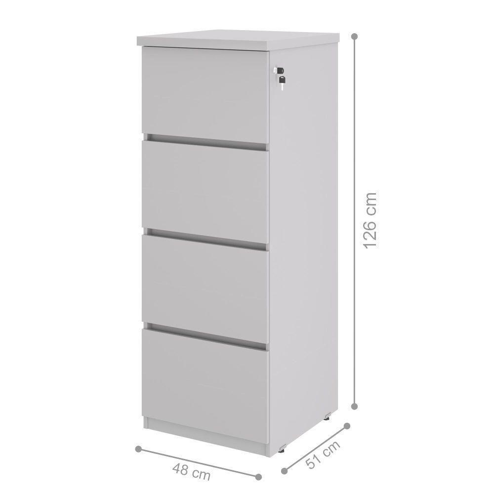 Armario Com 4 Gavetas Larissa Cinza - 2