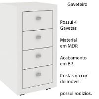 Gaveteiro Para Escritório Home Office Me4133 Mdp Branco - 10