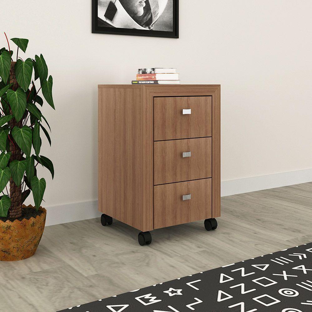 Gaveteiro Para Escritório Home Office Me4108 Mdp Amendoa - 4