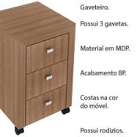 Gaveteiro Para Escritório Home Office Me4108 Mdp Amendoa - 5