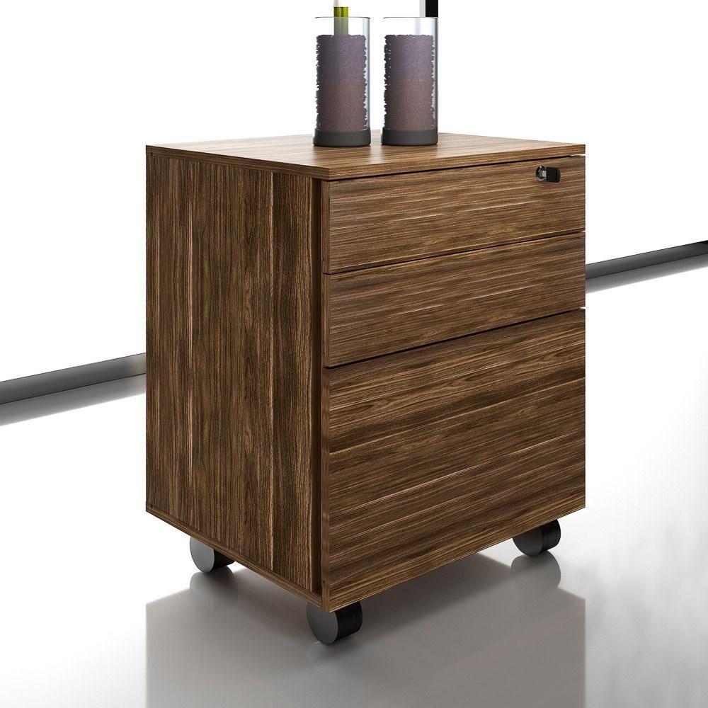 Gaveteiro 3 Gavetas Com Rodízios Me4148 Nogal - 5