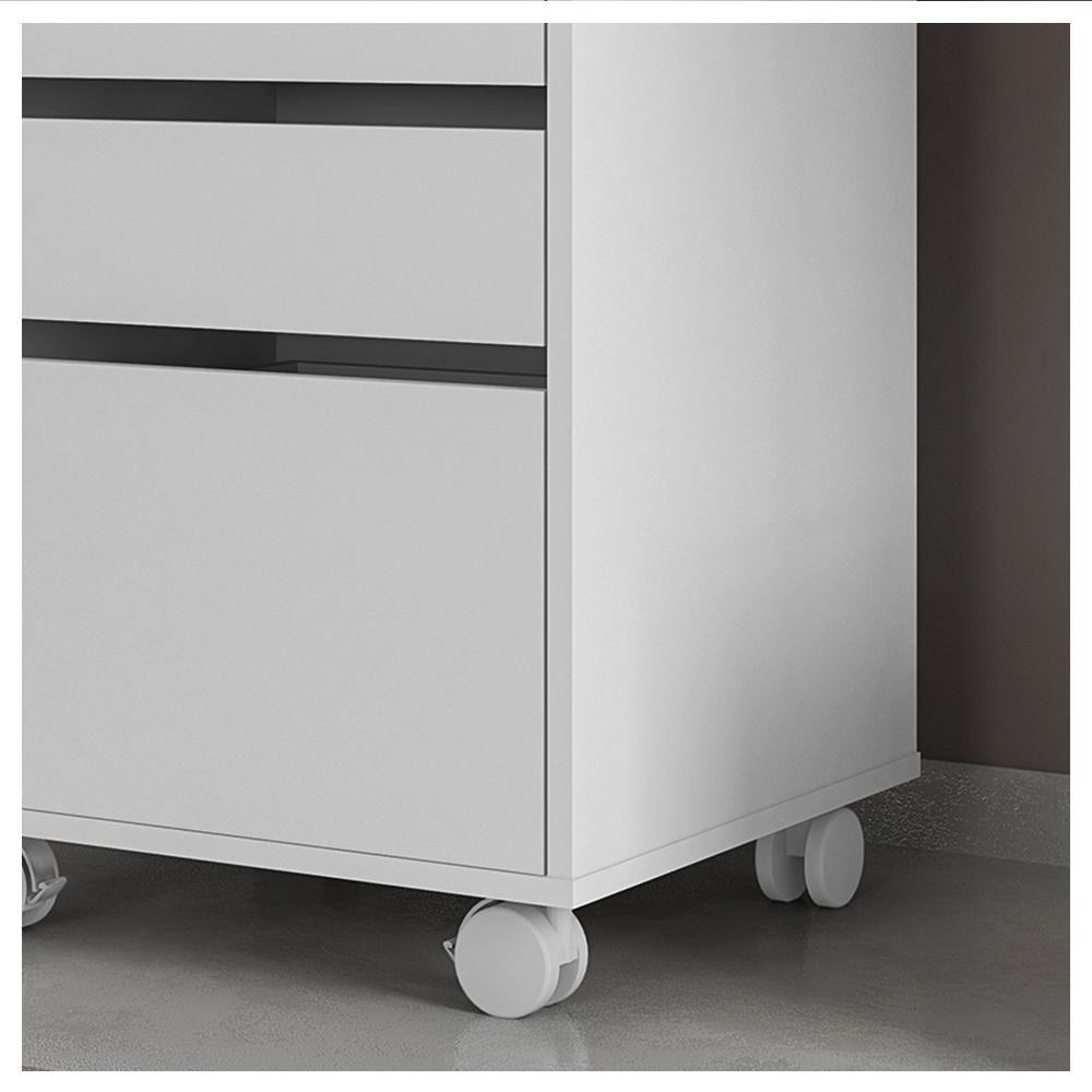 Gaveteiro 3 Gavetas Para Escritório Branco Meta Caemmun - 4