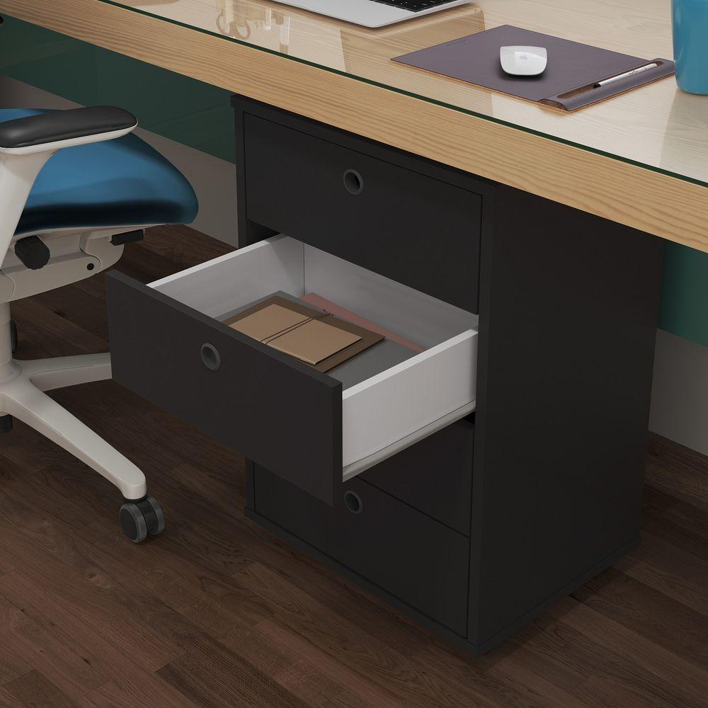 Gaveteiro Escritório Classic 4 Gavetas Preto - 4