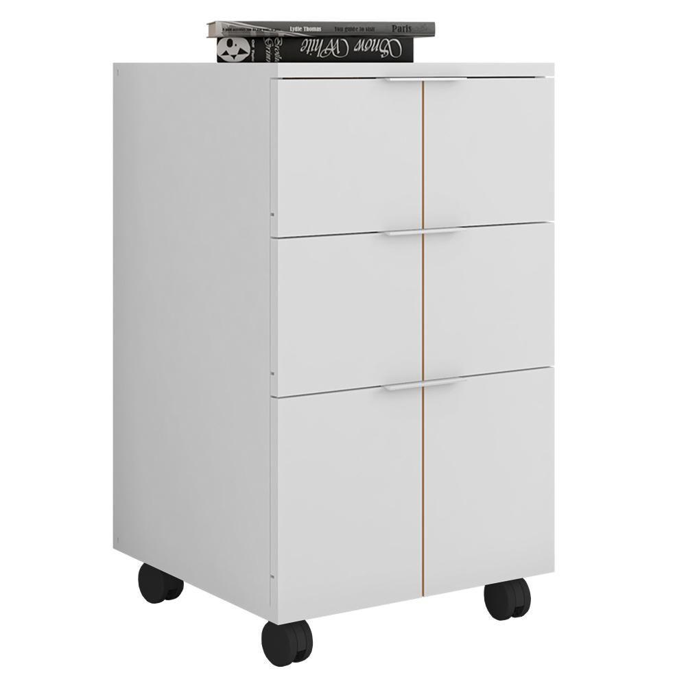 Gaveteiro 3 Gavetas Cubic Branco Fosco - Caemmun - 7