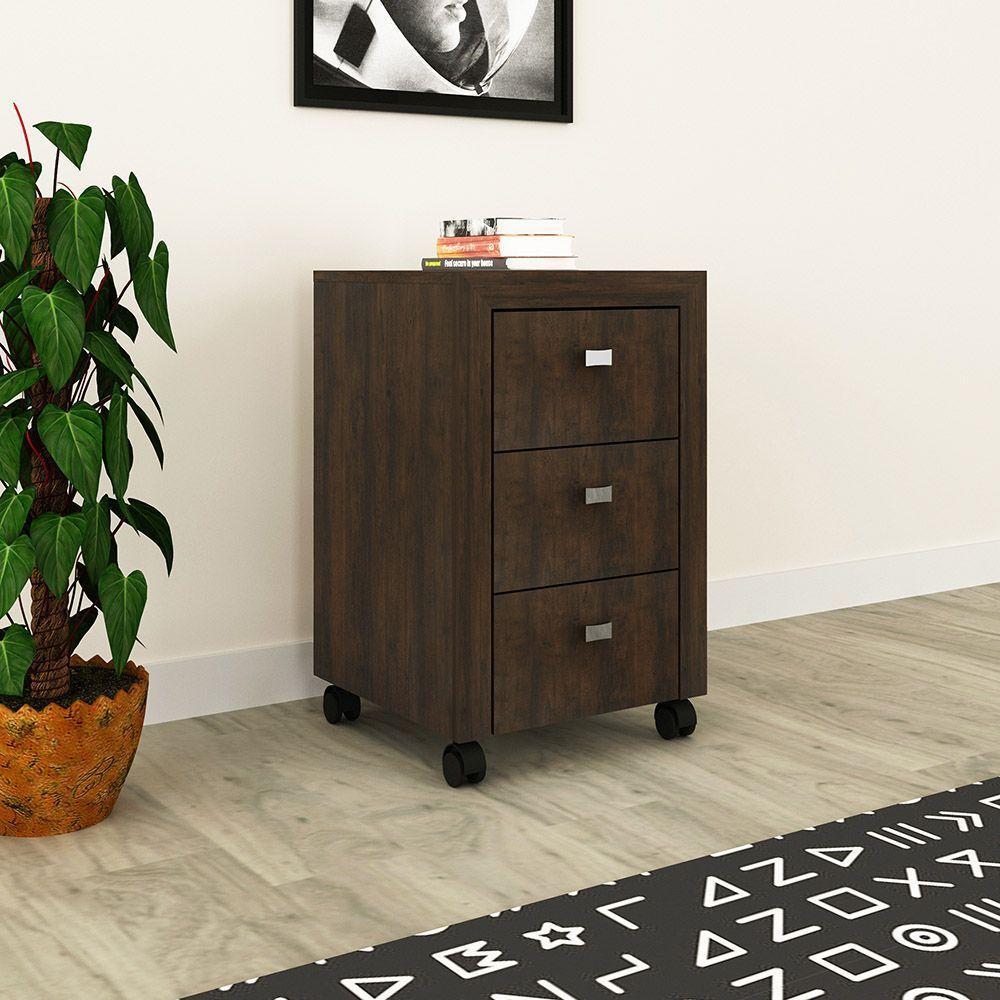 Gaveteiro Para Escritório Home Office Me4108 Mdp Rustico - 3