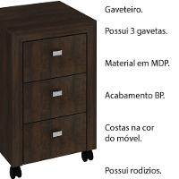 Gaveteiro Para Escritório Home Office Me4108 Mdp Rustico - 5