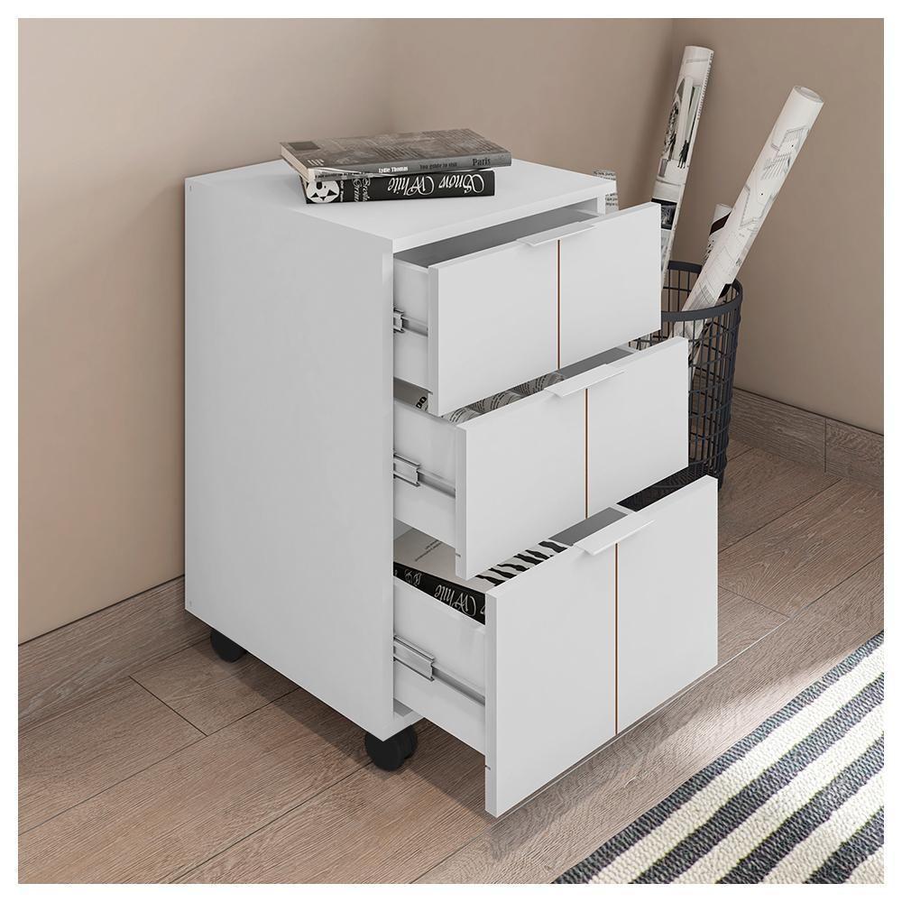 Gaveteiro Para Escritório Organizador Branco Cubic Caemmun - 4