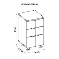 Gaveteiro Para Escritório Organizador Branco Cubic Caemmun - 2