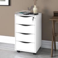 Gaveteiro 4 Gavetas Pés Rodízios Mobile Bit Branco - Artany - 5