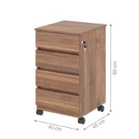 Arquivo Com 4 Gavetas Verbena Noce - 2