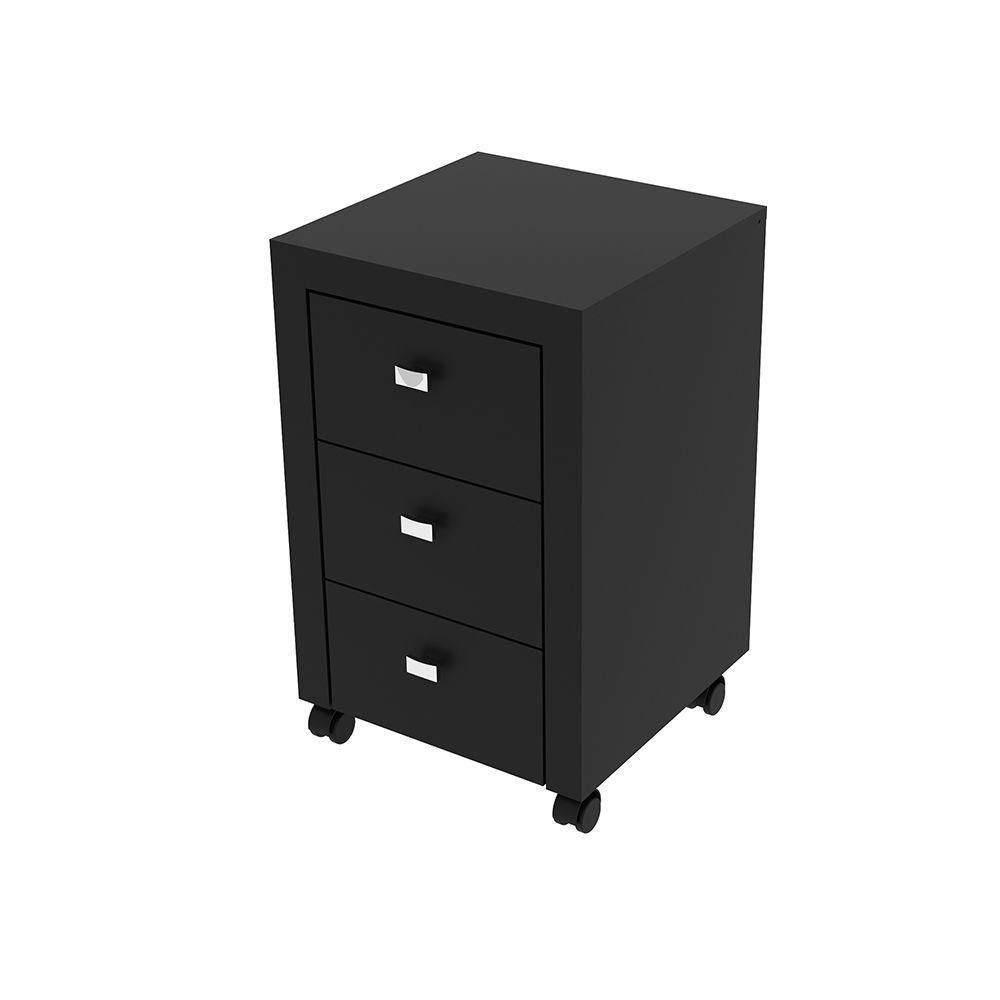 Gaveteiro Para Escritório Home Office Me4108 Mdp Preto - 1