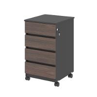 Arquivo Com 4 Gavetas Verbena Freijo Preto - 1