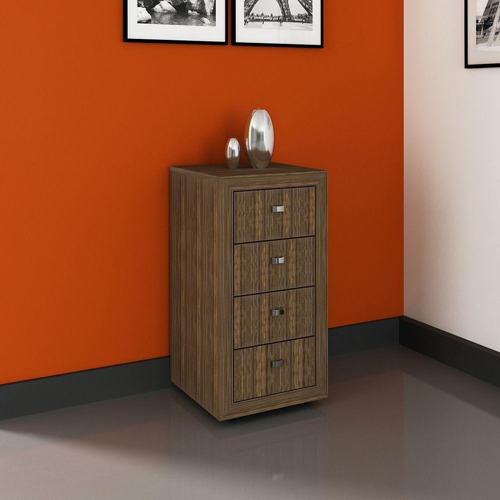 Gaveteiro Para Escritório Home Office Me4133 Mdp Nogal - 4