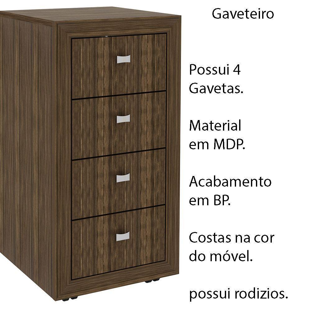 Gaveteiro Para Escritório Home Office Me4133 Mdp Nogal - 5