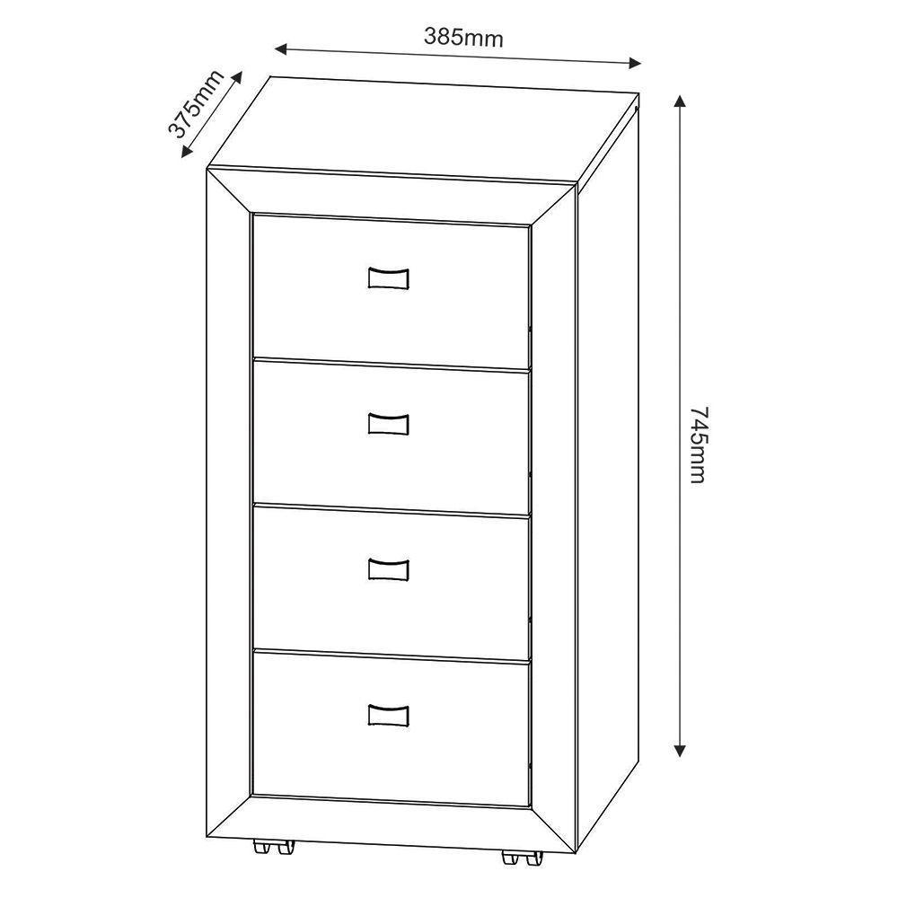 Gaveteiro Para Escritório Home Office Me4133 Mdp Nogal - 6