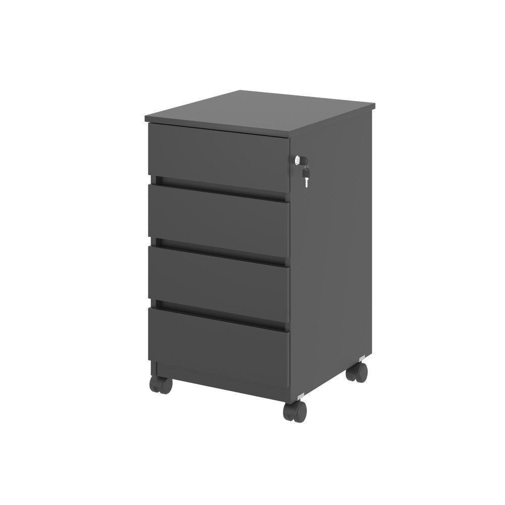 Arquivo Com 4 Gavetas Verbena Preto Onix - 1