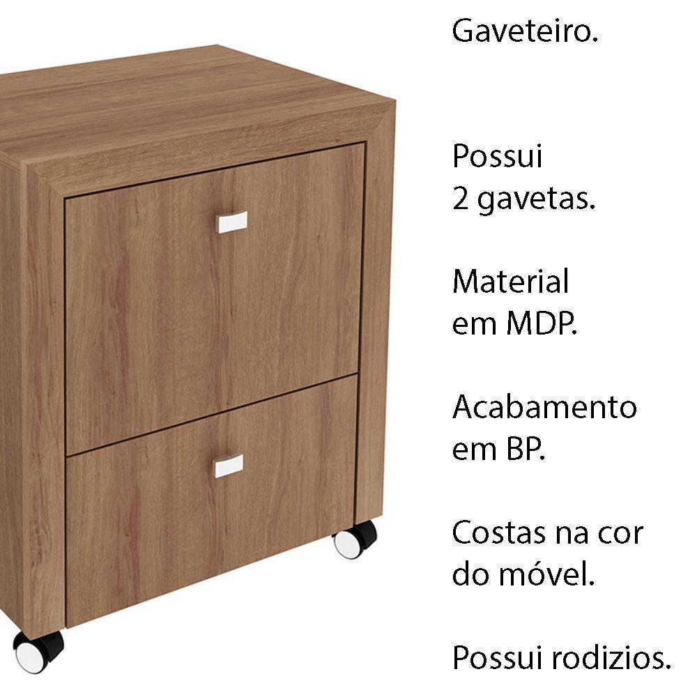 Gaveteiro Para Escritório Home Office Me4112 Mdp Amendoa - 5