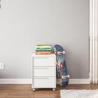 Gaveteiro Maia 3 Gavetas 4 Rodízios Politorno Branco Branco - 15