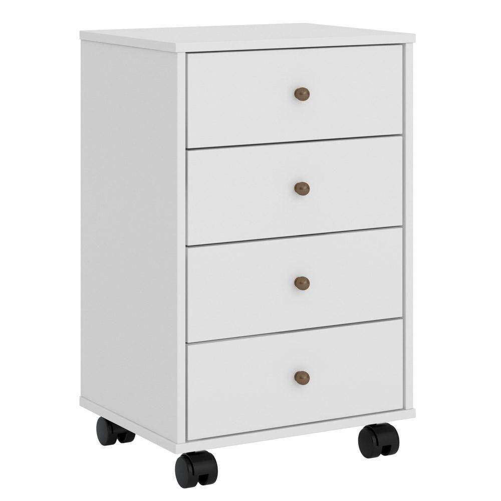 Gaveteiro Office 4 Gavetas Com Rodízios Presence D02 Branco - 1