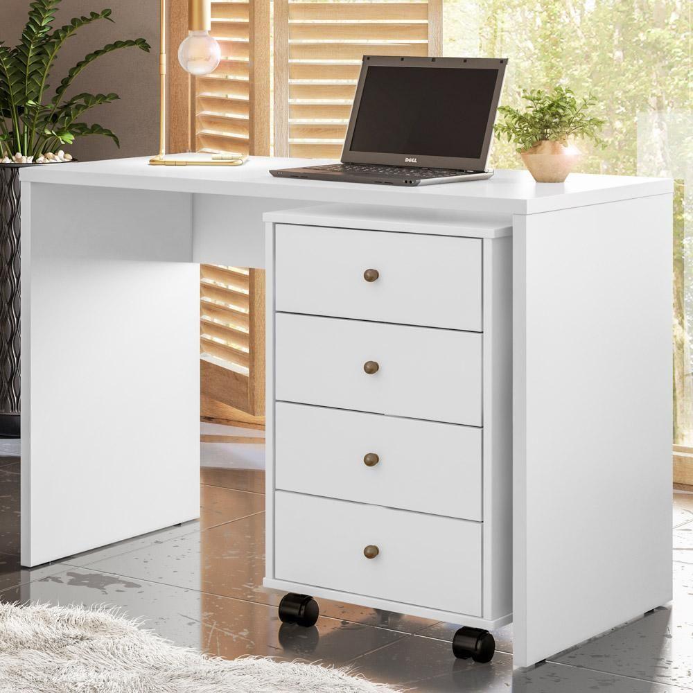 Gaveteiro Office 4 Gavetas Com Rodízios Presence D02 Branco - 4