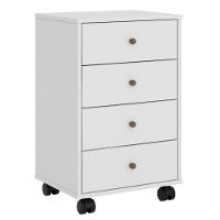 Gaveteiro Office 4 Gavetas Com Rodízios Presence D02 Branco - 1