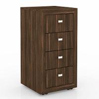 Gaveteiro para Escritório 4 Gavetas Nogal Tecno Mobili - 1