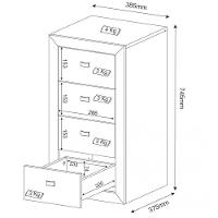 Gaveteiro para Escritório 4 Gavetas Nogal Tecno Mobili - 3