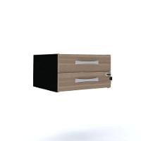 Gaveteiro Aéreo Tub 2 Gavetas Com Chaves Pe40 Em Mdp Noce Naturalle - 1