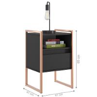 Gaveteiro Industrial Com Gaveta Kinfe Preto Cobre - 3