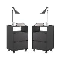 Conjunto De 2 Gaveteiros Flox Preto Onix - 1