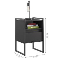 Gaveteiro Industrial Com Gaveta Kinfe Preto Onix - 3