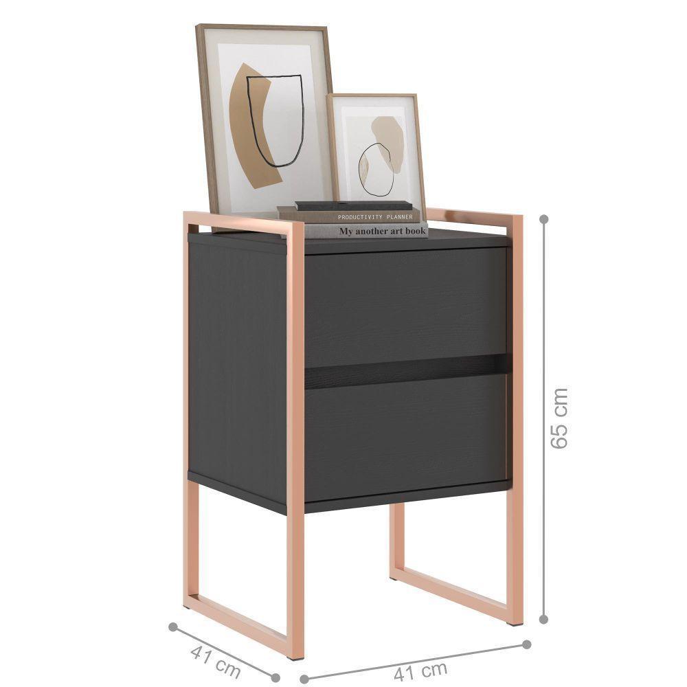 Gaveteiro Industrial 2 Gaveta Keys Preto Cobre - 3