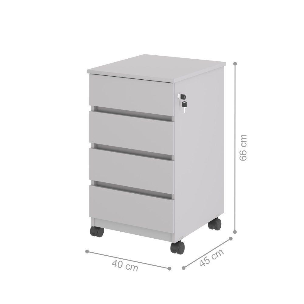 Gaveteiro Com 4 Gavetas Chelsea Cinza - 2