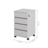 Gaveteiro Com 4 Gavetas Chelsea Cinza - 2