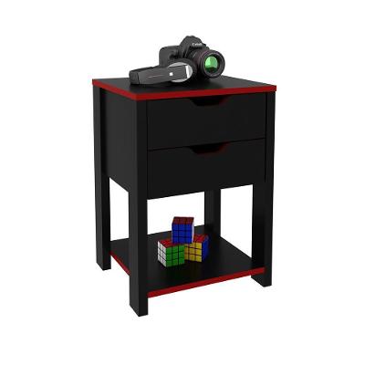 Gaveteiro Para Escritório Me4163 Mdp Preto/Vermelho