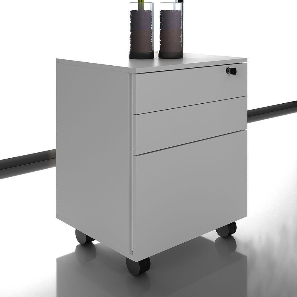 Gaveteiro Com Chave Escritório Home Office Me4148 Mdp Branco - 8