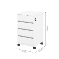 Gaveteiro Com 4 Gavetas Chelsea Branco - 2