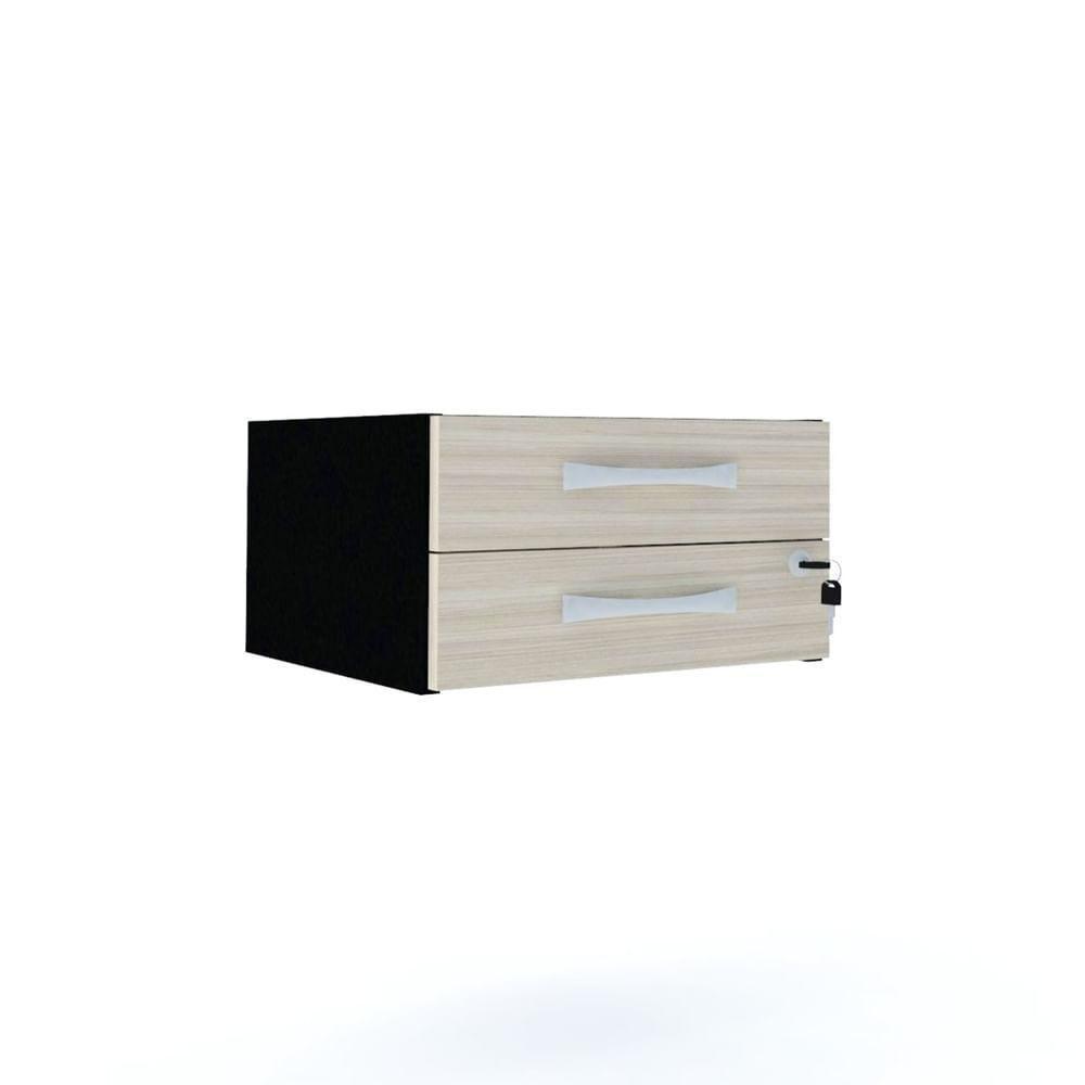 Gaveteiro Aéreo Tub 2 Gavetas Com Chaves Pe40 Em Mdp Nogueira Casablanca - 1