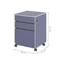 Gaveteiro Com 3 Gavetas Nora Azul - 2