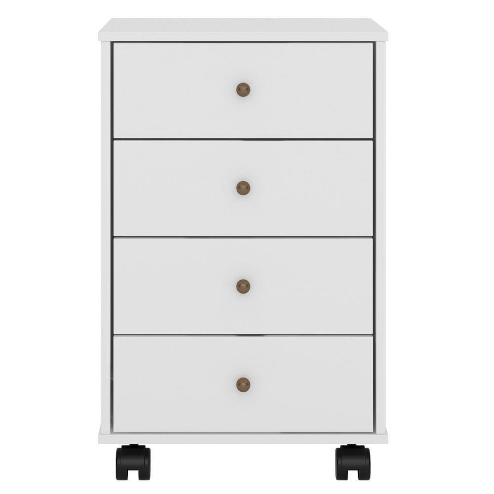 Gaveteiro Office 4 Gavetas Com Rodízios Presence D02 Branco - 5