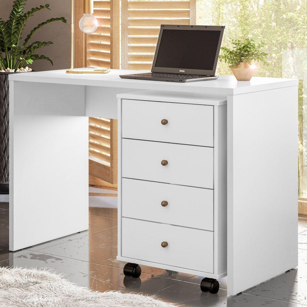 Gaveteiro Office 4 Gavetas Com Rodízios Presence D02 Branco - 10